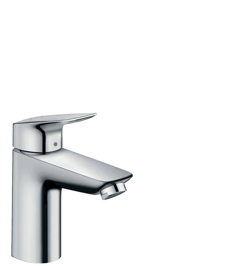 Single-lever basin mixer 100 Logis with pop-up waste, LowFlow