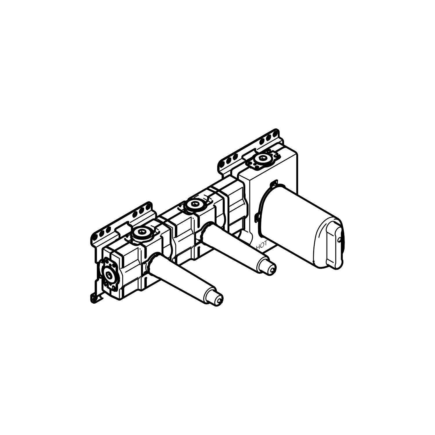 xTool flush-mounted thermostat module with 2 valves